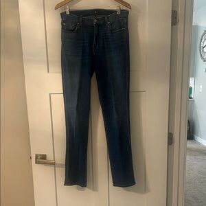 7 For All Mankind Dark Blue Straight Leg Jeans